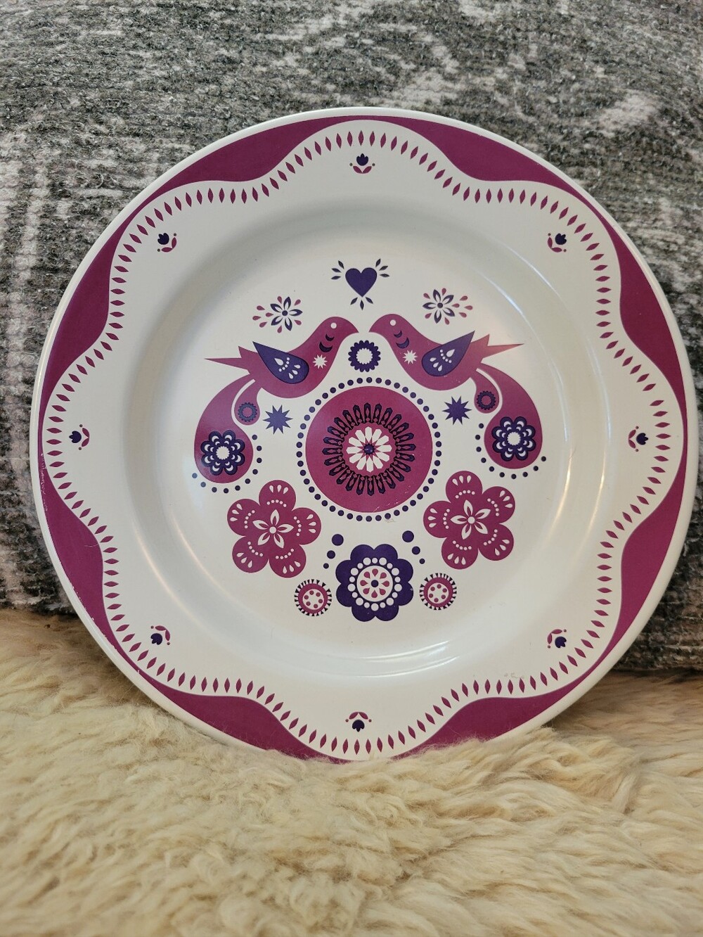 Scandi Hygee Style Enamel 8.5  Decorative Plate By Wild & Wolfe